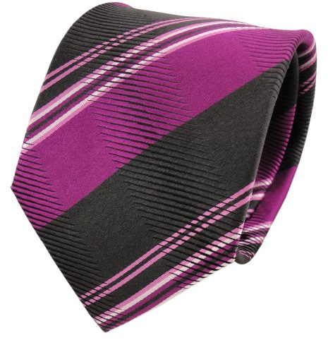 TigerTie Designer Seidenkrawatte in gestreift (breite Streifen) Krawattenbreite 8 cm