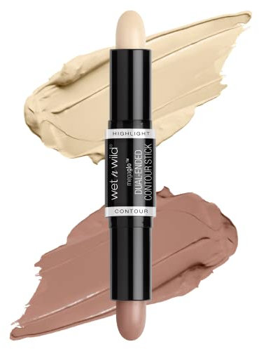 Wet n Wild MegaGlo Stick Contour Dual-Ended, Barra di Illuminante e Contouring, Highlighter e Contorno per Makeup Effetto Glow, Texture Fondente, Tonalità Light/Medium