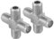 POPPSTAR 2x Sat TV Coax Verteiler Kreuz-Stück (4x F-Buchse) Antennen Splitter Adapter für Koaxialkabel, Antennenkabel, silbern