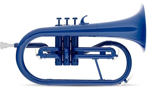 Classic Cantabile MardiBrass ABS Kunststoff Flügelhorn - Perinet-Ventile - 600g leicht - Bohrung: 11,5 mm - inkl. Mundstück und Gigbag - blau