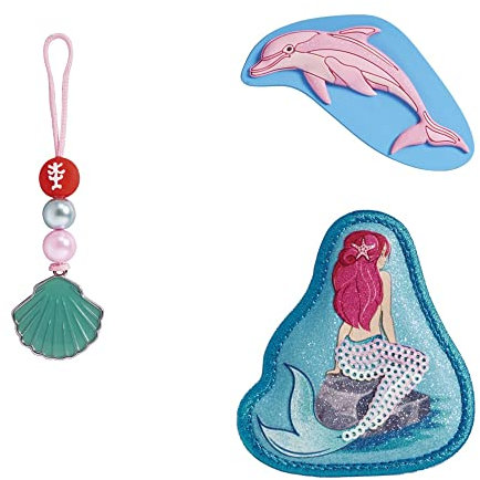 Step by Step Magic Mags Mermaid Bella“, 3-teilig, 2 Magnet-Applikationen und 1 Anhänger, als Ergänzung für den Schulranzen oder Vorschulrucksack, für Mädchen