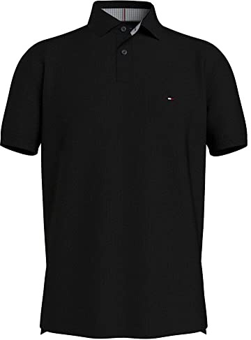 Tommy Hilfiger Maglietta Polo Maniche Corte Uomo 1985 Regular Fit, Nero (Black), L