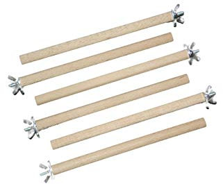 pipano 6 x Sitzstange geriffelt 20 cm lang, Durchmesser 12 mm für Vogelkäfig, Wellensittich, Kanarienvogel, HSG1220/6