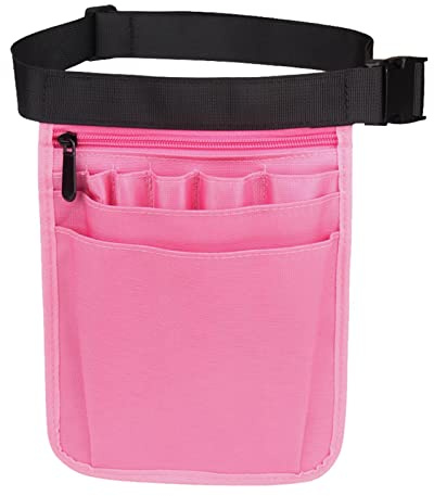 Harilla Gürteltasche mit mehreren Fächern für Krankenschwestern, Rosa | praktische Krankenschwester Organizer mit verstellbarem Gürtel für Handwerker, Arbeiter