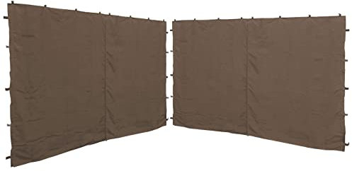 QUICK STAR 2 pannelli laterali con chiusura lampo, 250 x 192 cm, per gazebo Nizza, 3 x 3 m, colore tortora RAL 7006