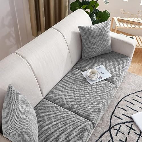 Einfarbige Sofa-Sitzmatte, Bezug für Wohnzimmer, Couch, Schonbezug für Sitz- und Rückenlehnenkissen, L-förmiger Recamiere-Schutz