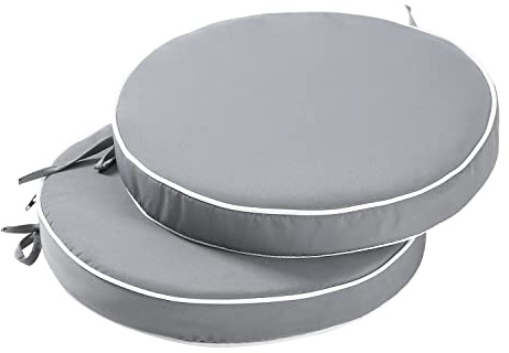 Blytieor Bistrostuhlkissen für den Außenbereich, 38,1 cm, rundes Sitzkissen mit Bändern, Terrassenstuhlpolster, 2 Stück für Gartenmöbel