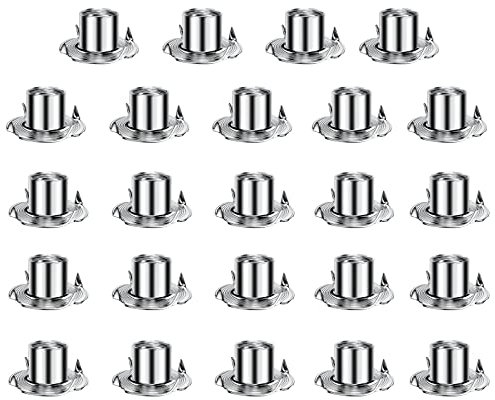Einschlagmuttern M8 Edelstahl 24 Stück Einschlagmutter 304 mit 4 Einschlagspitzen metrischem Gewinde Einpressmuttern für Holz Kunststoff