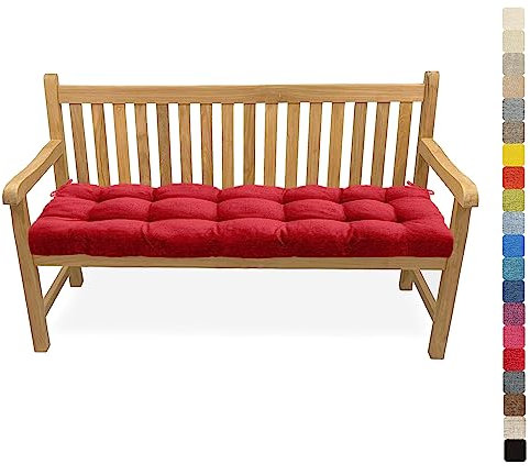 Lsjoaw Bankauflage Bankkissen 120X40X6CM Sitzauflage Sitzkissen Bank Bankpolster Sitzpolster Auflage für Gartenbank Sitzbank & Hollywoodschauke Outdoor/Indoor,Color#20 Rot
