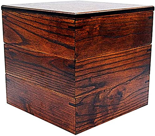 VIXPET Boîte À Lunch En Bois, Boîte À Bento Japonaise, Boîte À Sushis Avec Couvercle À 3 Compartiments, Couverts Durables Réutilisables Et Sauce À Salade Pour Adultes Et Enfants