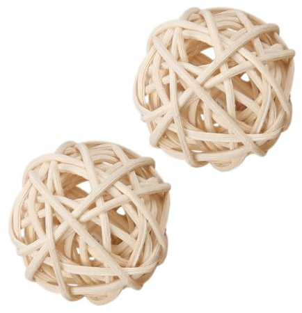 Rattanball 30 Stück 3cm, Naturfarben, Handgefertigt | Aromatherapie Zubehör, zum Aufhängen Am Fenster, für Hochzeit und Zuhause