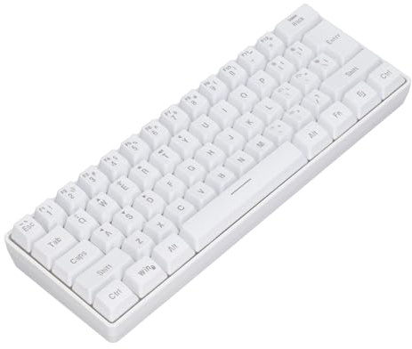 Clavier de Jeu 60%, Teclado Gamer sans Fil Filaire Rétroéclairage RVB Clavier 3 Modes Clavier Silencieux 61 Touches 2,4 G Petit Clavier de Jeu pour Ordinateur Portable,
