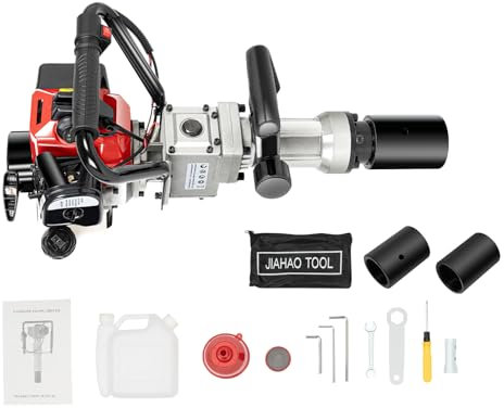 2-Stroke Pile Driver,900W Petrol Fence Post Rammer Petrol Post Driver, 32.7CC Handheld T-Post Driver Pile Machine, 8500RPM Powered Post Driver for Fencing Picket Fencing Garden Fence Tool