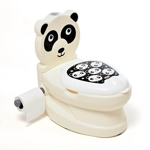 DIVCHI Toilettes d'apprentissage de la propreté avec bouton de chasse réaliste, son et porte-papier toilette | Facile à nettoyer | Protection contre les éclaboussures | Base antidérapante | Encourage