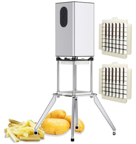QUSYZD Coupe-légumes électrique, Hachoir à légumes Commercial avec Lame de 9 mm/12,2 mm, Coupe-Frites Vertical en Acier Inoxydable, Machine à Salade Professionnelle pour Chips de Pommes d,
