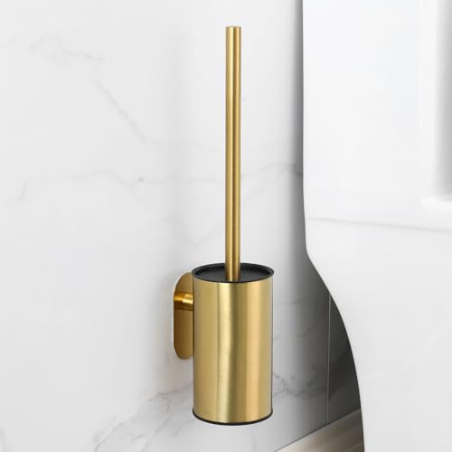 Toilet Bowl Brush and Holder Toilet Brush with Long Handle | No-Slip Long Plastic Handle Quick Drying Loo Flexible Anti-Drip Brushs and Holder for Bathroom Cleaning