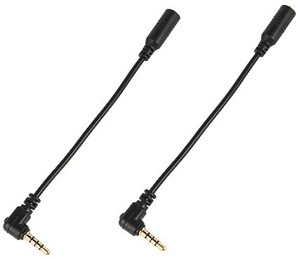 KICHOUSE Cable Adaptador TRS a Trrs para Micrófono 3,5 Mm para Teléfono y Tableta, Funcional, Carcasa Chapada Oro, Reducción De Ruido, Adecuado para Grabación, Paquete De 2 Unidades De Color Negro