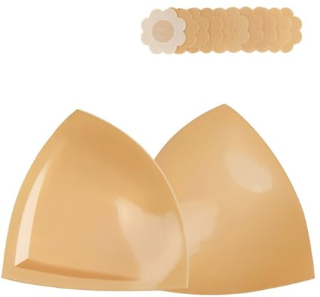 DEPOVOR Large Size Double-Sided Sticky Inserts Lightly Padded for D+ Cups, Reusable Adhesive Lifting Bras for Large Bust Nude