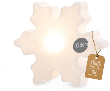 8 seasons design LED Schneeflocke Mini-Leuchte Shining Crystal Micro – Dekolampe 12 cm - kabellos mit Akku & USB-C aufladbar - Tischdeko, Adventsbeleuchtung, leuchtende Winterdeko, Weihnachten