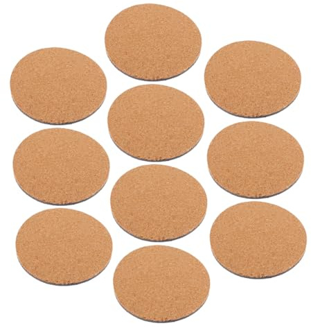MERRYHAPY 10 Pezzi Sottopentola Rotondi in Sughero con Base Antiscivolo in PP Tappetini Isolanti Termici Spessi per Vasi e Pentole Protezione Tavoli Interni Accessori Giardinaggio Multiuso