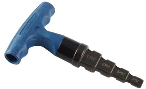 RGYBAO Herramienta de desbarbado interior de tubo de chaflán 4 en 1, trinquete multicapa con calibración de rotación, escariador para metal de 16 a 32 mm