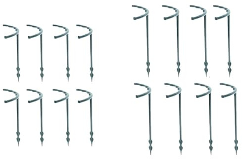 HNULGVI Växthandledare växtställ i plast, högram, växthusarrangemang, halvcirkel, fast stång, klättringsstöd inomhus vinstockar för trädgård (16 cm–27 cm–16 st)