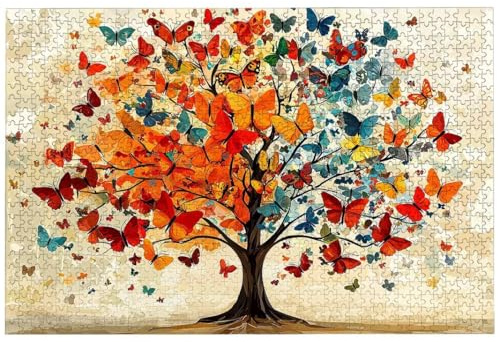 Tree of Life Jigsaw Puzzles for Adults 5000, 5000 Piece Jigsaw Puzzles for Adults, 156.5x105.5cm Hard Impossible Wooden Puzzle, Challenging Game for the Family, Home Decor, Theme: (Butterfly), -7681