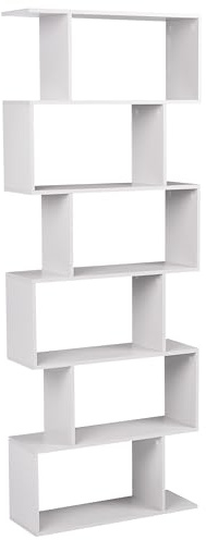 Beliani Estantería con 6 baldas Tablero de partículas Abierta diseño Minimalista Gris Claro Valdosa