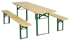 Kunibert Bierzeltgarnitur Biergartengarnitur 1 A Brauereiqualität 67er Tischbreite67cm Farbe:Ockerfarben Länge 220cm