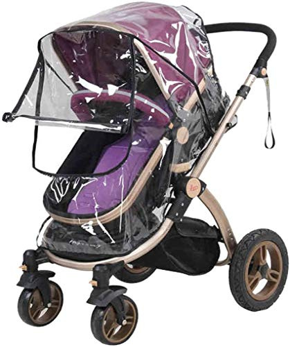 FakeFace Universal Stroller Raincover, Waterproof, Clear, PVC, Stroller Cover, Universal Fit, Large Carrycot & Traditional Pram