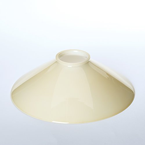 Paralume in vetro color champagne lucido, Ø 20 cm, con bordo per attacco E27