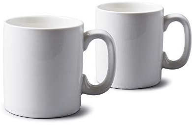 WM Bartleet & Sons 1750 TSET66 Set of 2 Traditional Porcelain Mug/Cup, 0.7pt/400ml – White