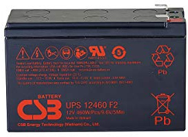 CSB AGM - Batería de plomo (12 V, 9,3 Ah, UPS12460 F2F1, extremadamente alta corriente AGM, compatible con MP1236H, NPW45-12, HR1234WF2, UP-RW1245P1, WP1236W)