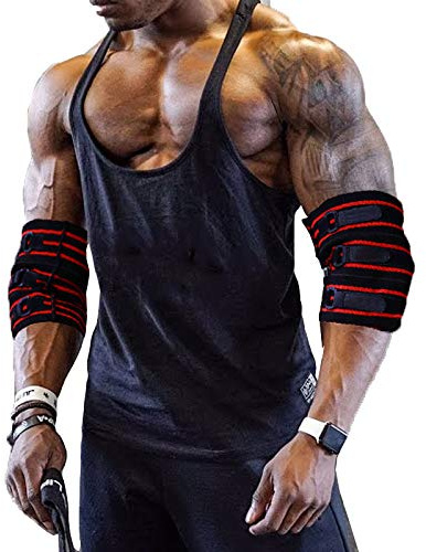 Ellenbogen-Bandage, verstellbar, Kompressionsbandage für Gewichtheben, Bodybuilding, Bankdrücken, Ellenbogenschoner (1 Paar) (M)
