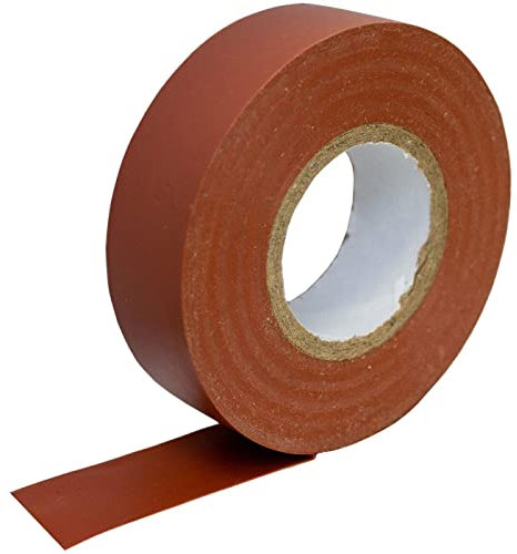 Lumonic 10 rollos de cinta aislante de PVC 19mm x 20m cinta adhesiva marrón Isotape I Adecuado para electricistas y aficionados I Cinta aislante en varias longitudes y colores