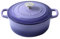 EDGING CASTING Cocotte ronde en fonte émaillée de 5,2 l avec couvercle, double poignée pour la cuisson du pain, violet
