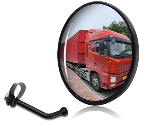 Biqing Espejos Retrovisores Caravana,5.7 Redondo Vidrio HD Ajustable Espejo Convexo Gran Angular Espejo Retrovisor Lateral para Tractor/Caravana/Remolque/Camión