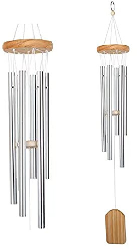 Wind Chimes, 25.6 inch Wind Chime Outdoor Metal Tubes Wind Chimes 6 Aluminum Alloy Tubes for Garden Backyard Living Home Decoration