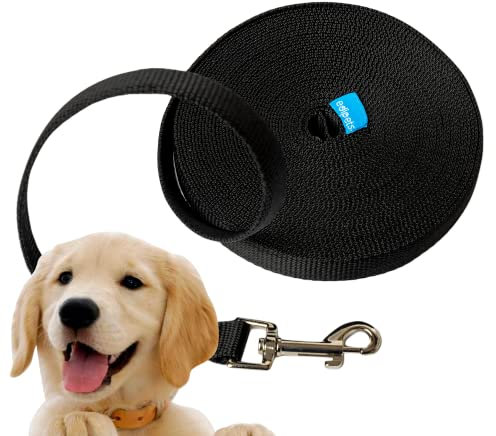 Edipets, Schleppleine für Hunde, 1.5m / 3m / 5m / 10m / 15m, Wasserdicht Trainingsleine für Große bis Kleine Hunde, Robuste Hundeleine (5 m, schwarz)