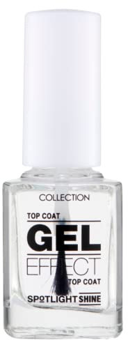 Collection Cosmetics Long Lasting Spotlight Shine Gel Effect Nail Polish Top Coat, 10.5ml, Clear