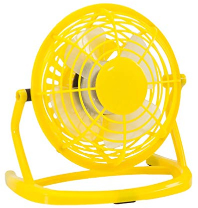 Skrivbordsfläkt 14 cm – mini USB-fläkt – tyst (gul)