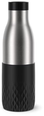 Botella TEFAL BLUDROP 0,5L: Reutilizable, Acero Inoxidable, Funda de Silicona Ergonómica, Sistema Quick Press, Apta Lavavajillas, Hermética. Mantiene Bebidas Calientes 12h y Frías 24h - N3110510