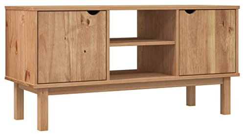 vidaXL TV Schrank TV Möbel Lowboard Fernsehschrank TV Tisch Beistellschrank HiFi-Schrank mit Regal 2 Fächern 113,5x43x57cm Massivholz Kiefer