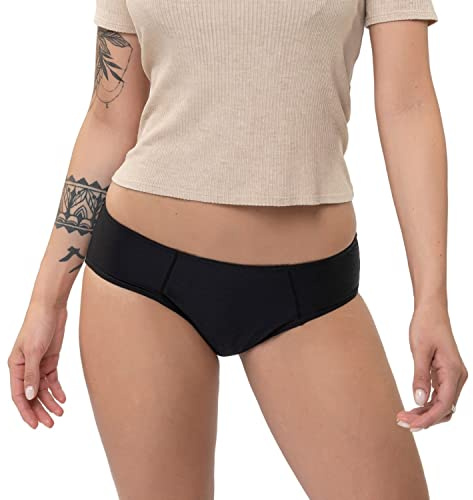 Reslip - Menstruationshose im Culotte-Stil - L - Farbe Schwarz - Menstruationsunterwäsche für normale Blutungen - Nimmt bis zu 50 ml auf - Waschbar und wiederverwendbar - Diskret und bequem - 1 Stück