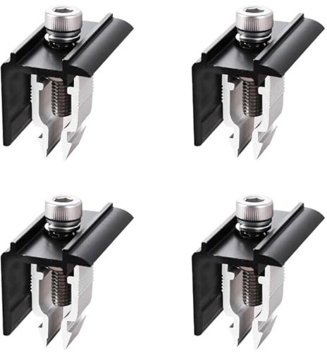 Lankai 4 Pièces Kit de Support Panneau Solaire 30mm, Support Photovoltaïque Pour Toits 30mm, Fixation Panneau Solaire En Aluminium, Pour Le Montage Du Panneau Solaire Photovoltaïque Sur Le Toit (Noir)