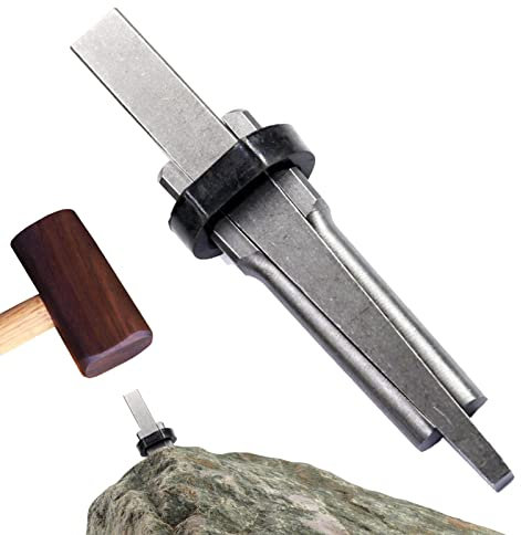 Separador de piedra | Cuña de piedra de metal | Herramientas de división de piedra para granitos, hormigones, rocas, rocas volcánicas, rocas de piedra caliza