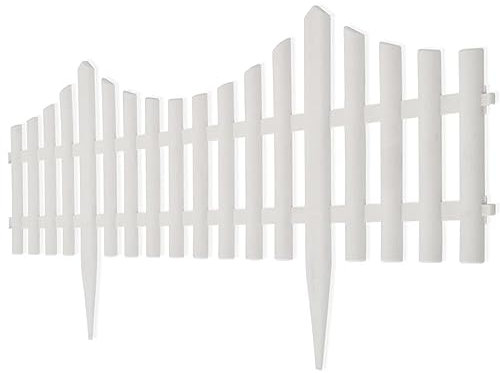 Kavolet 17 STK. Rasenkanten Beetumrandung Raseneinfassung Beetzaun Beetabgrenzung Beeteinfassung Zierzaun Ziergitter Weiß 10 m PP