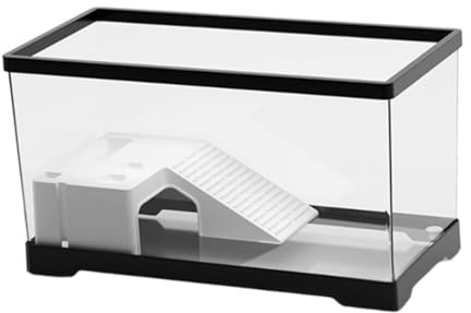 Sharplace Schildkrötenbecken, Aquarium, Schildkröten-Terrarium, Schildkrötengehäuse, Brutbereich, Ruhebereich, Stabiler Multifunktionsbereich, großes Schwarz