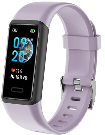 Cloudpoem Orologio Fitness Donna Orologio Contapassi Bambina Smartband con Cardiofrequenzimetro Cronometro Orologio Sportive per Conta Calorie KM Sonno Notifice Messaggi Impermeabile IP68 Regalo Donna