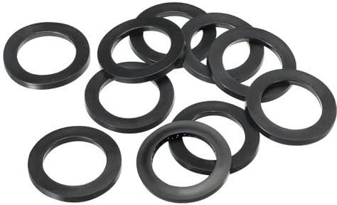 PATIKIL 10pz Rondelle Piatte in Gomma M30, Rondella Piatta 30mm ID x 40mm OD x 3mm Spessore Anello Tenuta Separatore Guarnizione per Tubo Rubinetto Tubo Acqua Bullone Fissaggio, Nero